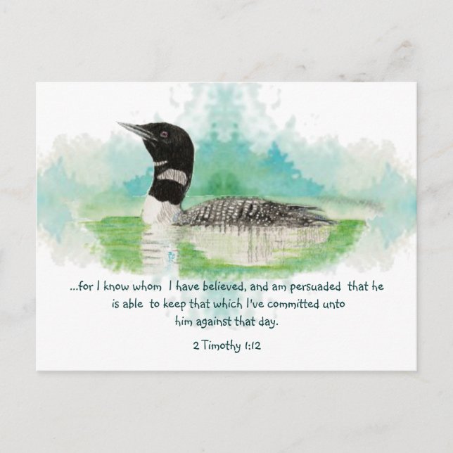 2 Timothy 1:12 Christian Encouragement Scripture Postcard (Front)