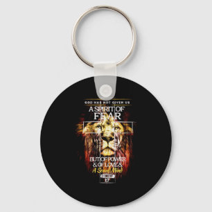 2 Timothy 1_7 Christian Cross Religious Bible Vers Key Ring