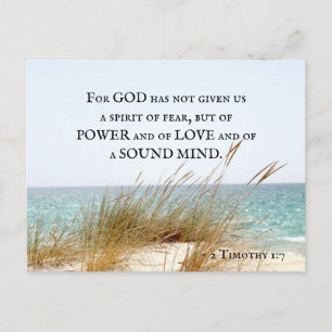 2 Timothy 1:7 God has not given a spirit of fear, Postcard