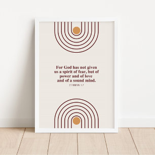 2 Timothy 1:7 God has not given a spirit of fear Poster