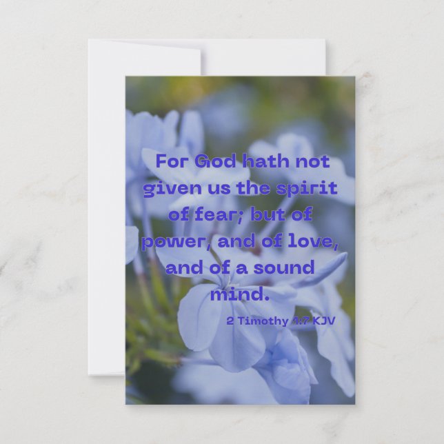 2 Timothy 1:7 KJV Bible Scripture Pic Greeting Card (Front)