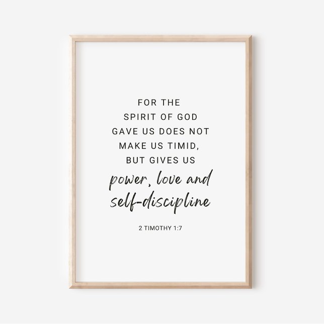2 Timothy 1:7 Power, Love and Self Discipline Poster (Creator Uploaded)
