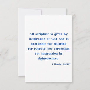 2 Timothy 3:16 Bible Verse Scripture Flat Greeting Card