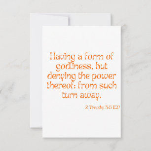 2 Timothy 3:5 KJV Bible Scripture Greeting Card