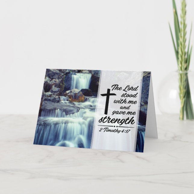 2 Timothy 4:17 The Lord Gave Me Strength Bible Card (Front)