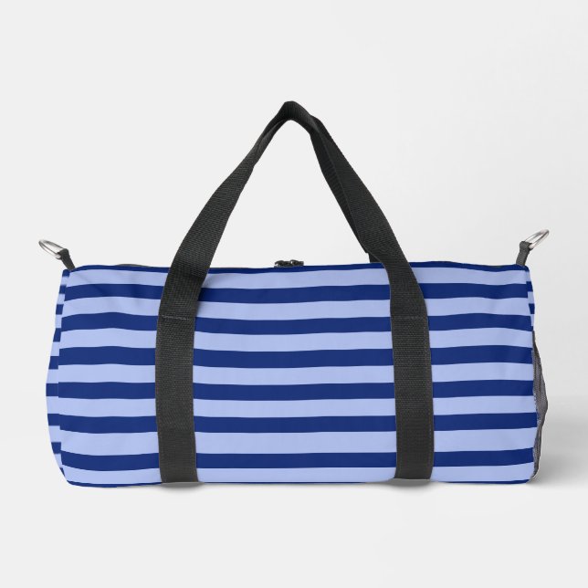 2 Tone Blue Stripes Duffle Bag (Front)
