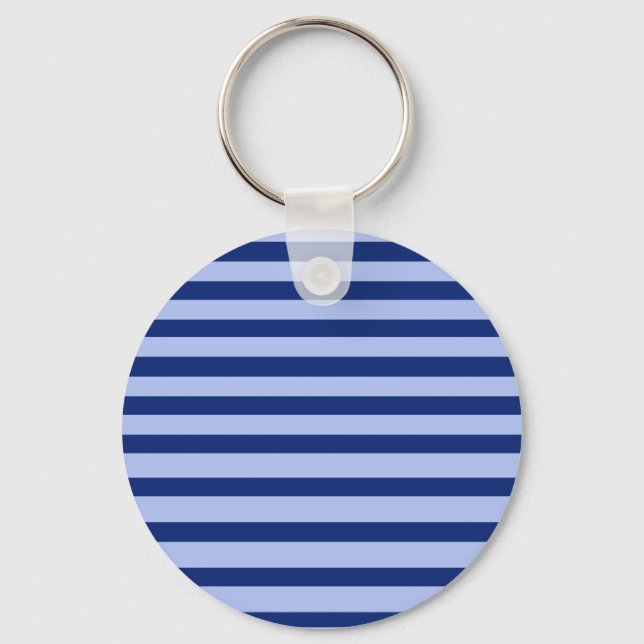 2 Tone Blue Stripes Key Ring (Front)