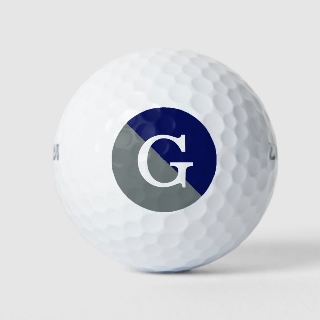 2 Tone Diagonal Initial Monogram Golf Balls (Front)