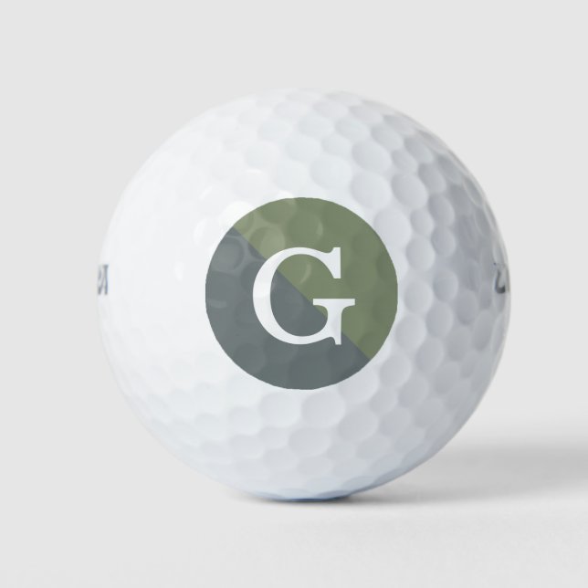 2 Tone Diagonal Initial Monogram Golf Balls (Front)