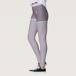 2 tone Grey & Blue, Fake Shorts, Custom Monogram Leggings