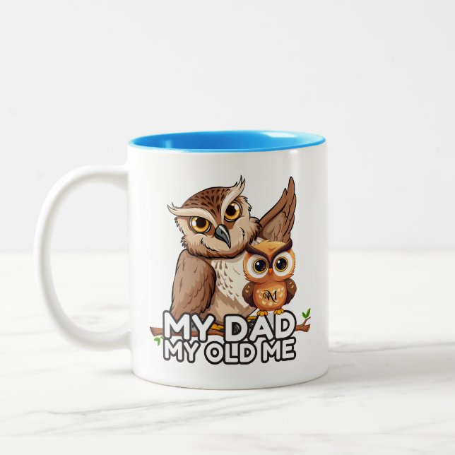 2-Tone Mug 11oz : My Dad My Old Me (blue) (Left)