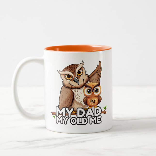 2-Tone Mug 11oz : My Dad My Old Me (orange) (Left)