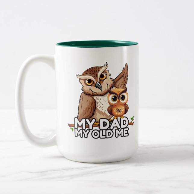 2-Tone Mug 15oz : My Dad My Old Me (green) (Left)