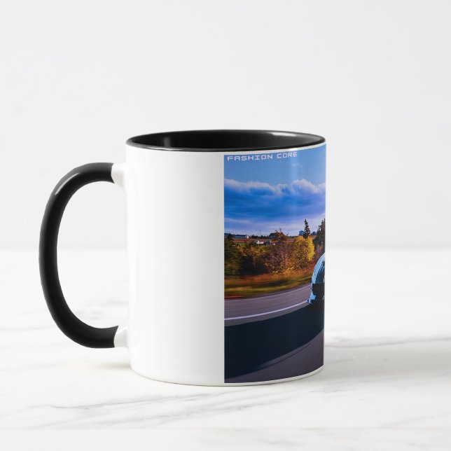 2 tone white sports car classic coffee mug (Left)