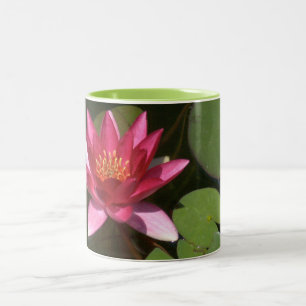 2 TONED MUG, " PINK LOTUS BLOSSOM" Two-Tone COFFEE MUG