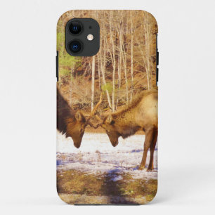 2~ two Bull Elk in the snow iPhone 11 Case