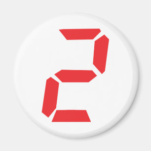 2 two red alarm clock digital magnet