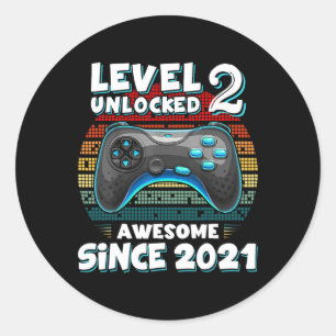 2 Unlocked Awesome 2021 Video Game 2nd Birthday Bo Classic Round Sticker