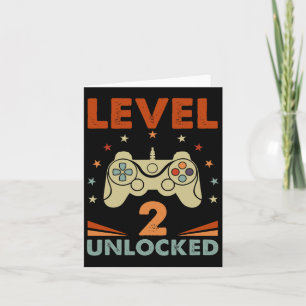 2 Unlocked Video Gamer 2nd Birthday 2 Year Old Boy Card