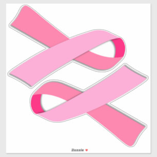2-Up Breast Cancer Awareness Pink Ribbon