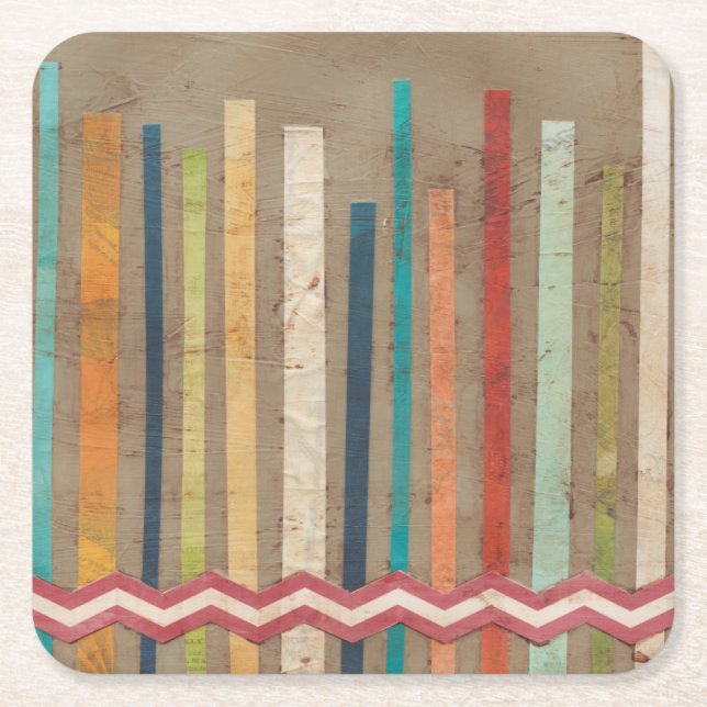 2-Up Paper Fences II Square Paper Coaster (Front)