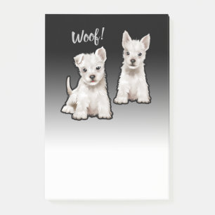 2 Westy pups custom black fade Post-it note block