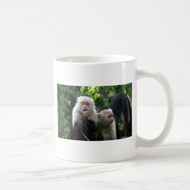 2 White Face Capuchin Monkeys Coffee Mug (Right)