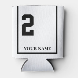 2 - White with Black Saddle Blanket Style Custom Can Cooler