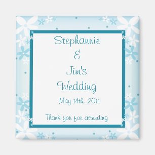 2"x2" Announcement Magnet Blue Daisies