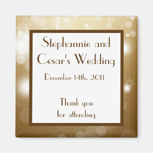 2"x2" Announcement Magnet Christmas Copper Blur