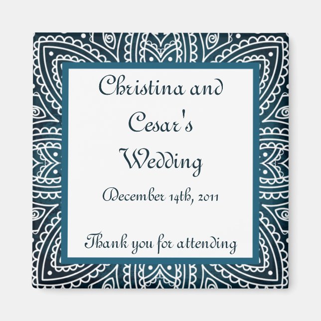 2"x2" Announcement Magnet Deep Moroccan Blue (Front)