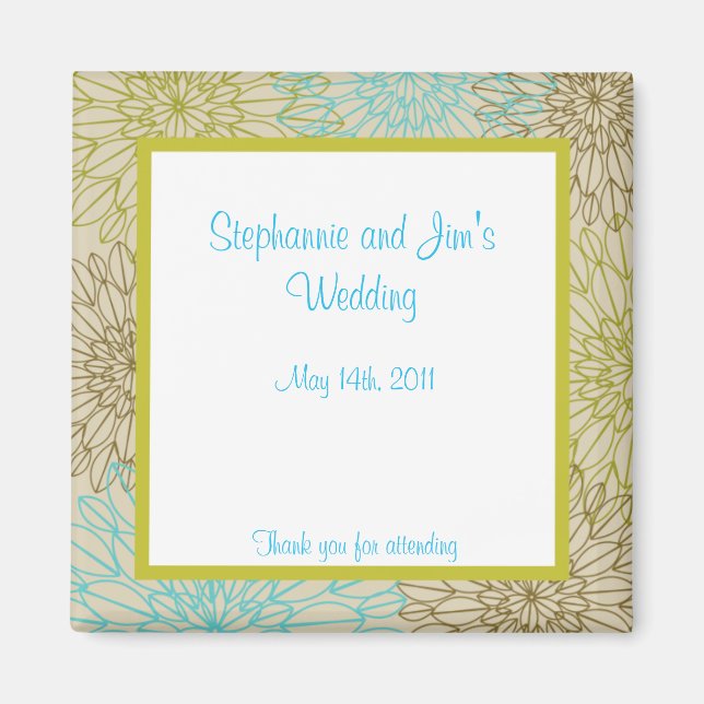 2"x2" Announcement Magnet Floral Burst (Front)