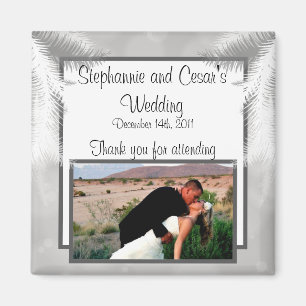 2"x2" Announcement Magnet Grey Snowflakes