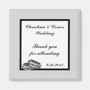 2"x2" Announcement Magnet His/Hers Diamond Wedding