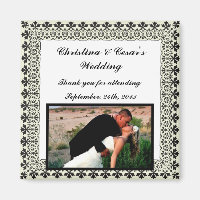 2"x2" Announcement Magnet Light Green/Grey Formal