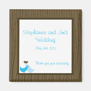 2"x2" Announcement Magnet Love Birds