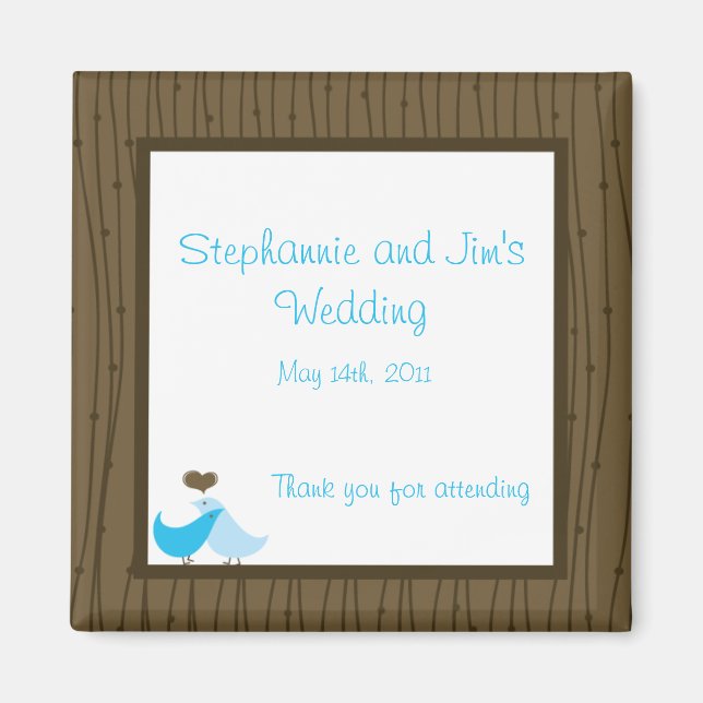 2"x2" Announcement Magnet Love Birds (Front)