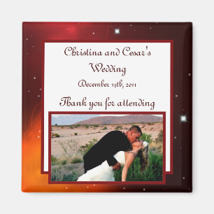 2"x2" Announcement Magnet Maroon Moroccan Lantern