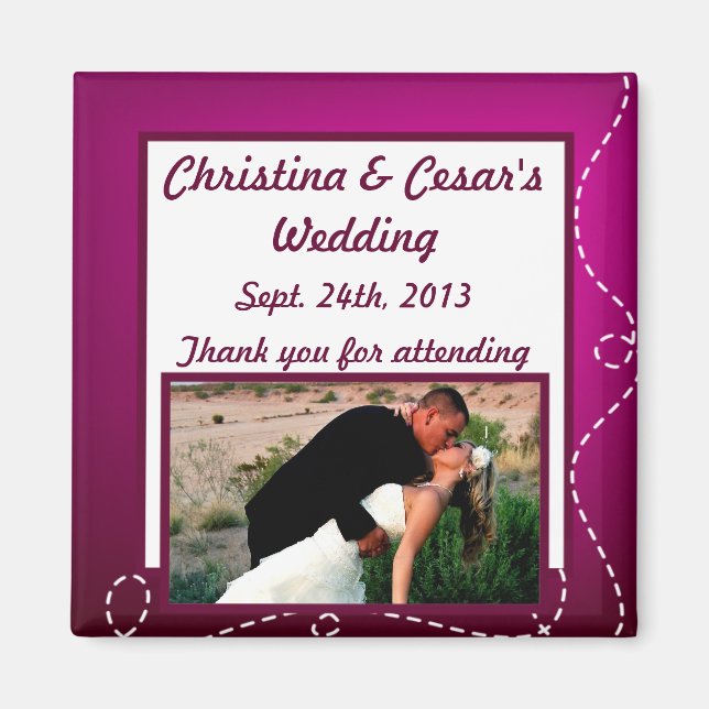 2"x2" Announcement Magnet Paper Plane Purple Loop (Front)
