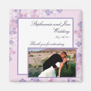 2"x2" Announcement Magnet Purple Hydrangea