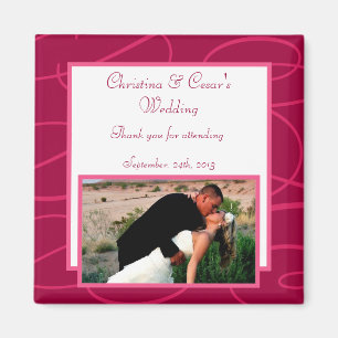 2"x2" Announcement Magnet Raspberry Pink Loops/Swi
