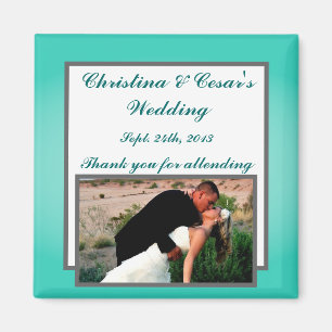 2"x2" Announcement Magnet Seahorse Anchor Turquois