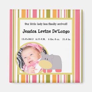 2"x2" Announcement Magnet Tropical Punch Animals