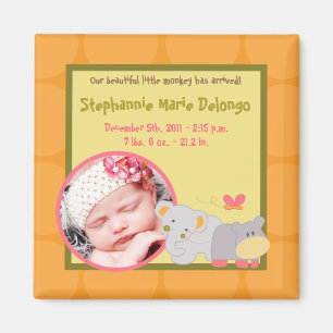 2"x2" Announcement Magnet Tropical Punch Girl Jung