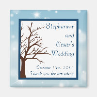 2"x2" Announcement Magnet Twinkling Snow / Tree