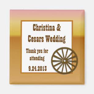 2"x2" Announcement Magnet Wagon Wheel/Horse Shoe S