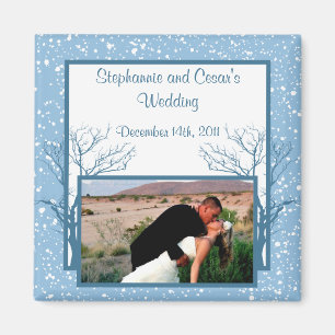 2"x2" Announcement Magnet Winter Blue Christmas