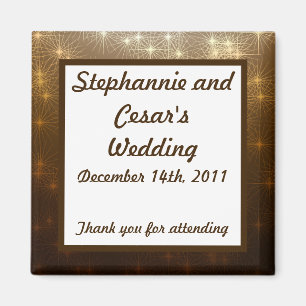 2"x2" Announcement Magnet Winter Brown / Stars