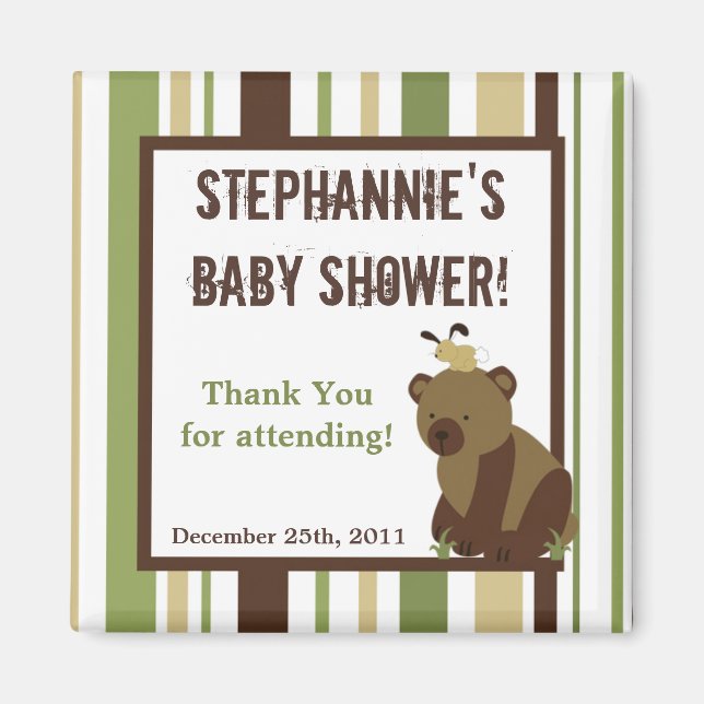 2"x2" Favour Magnet Enchanted Hollow Forest Bear (Front)