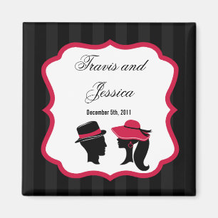 2"x2" Favour Magnet Formal Hats Elegant Retro Dres